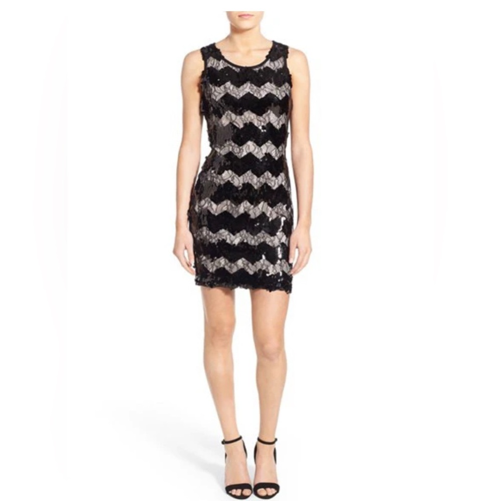 As U Wish black sequin cocktail dress size small worn only once.